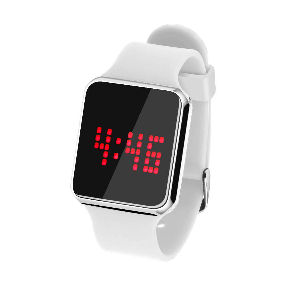 SENORS SN145 Dynamic LED Screen Alarm Calendar 12/24 Hour Luminous Waterproof Silicone Strap Digital Watch - MRSLM