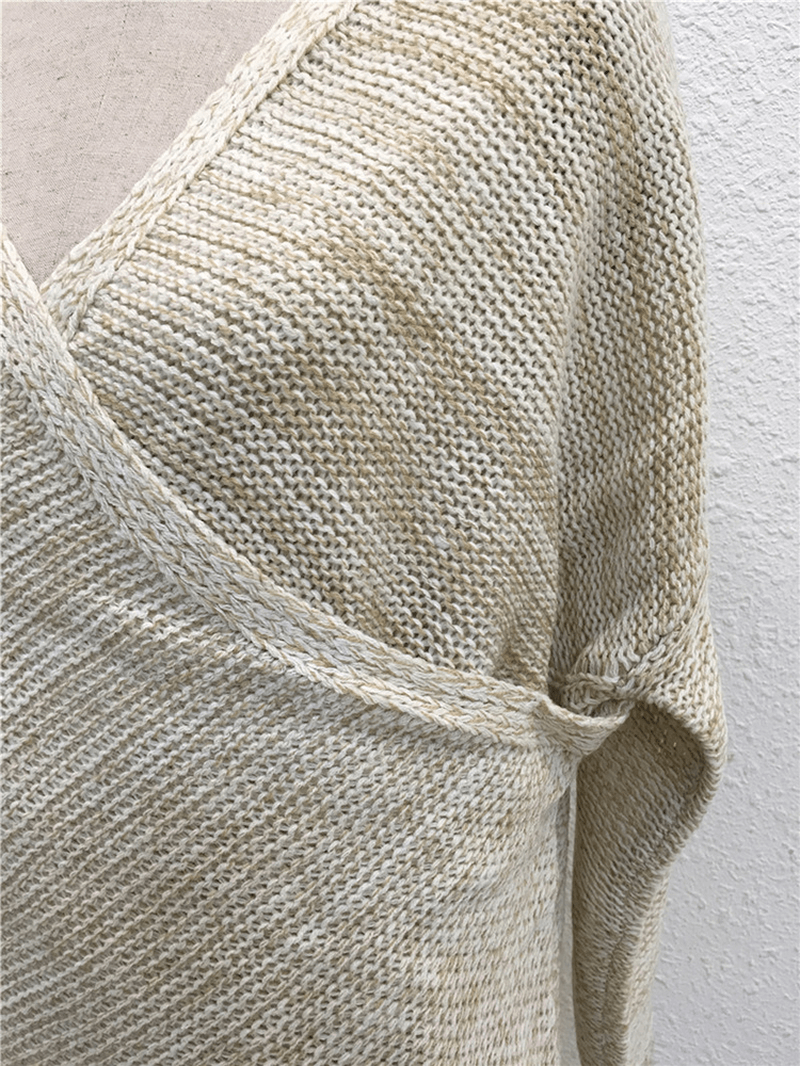 Irregular Cross Hollow Knit Casual Sweaters - MRSLM