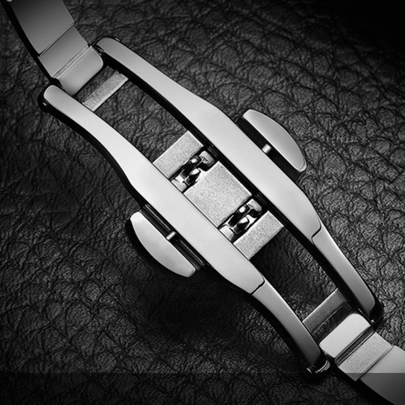 TEVISE T807C Fashion Men Watch Luminous Display Stainless Steel Strap Mechanical Watch - MRSLM