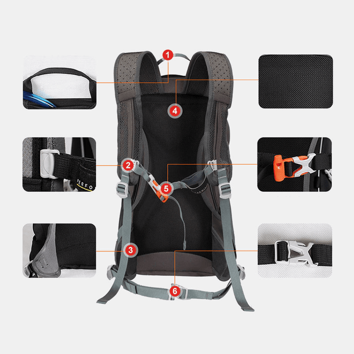 Men 20L Super Large Capacity Waterproof Breathable Outdoor Mountaineering Backpack Student Bag - MRSLM