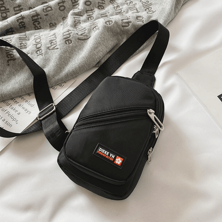 Men Nylon Sport Multi-Pocket Crossbody Bag Chest Bag Sling Bag - MRSLM