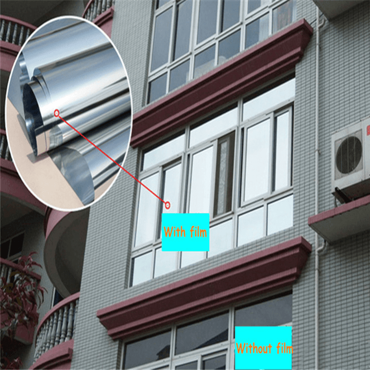 Silver Window Film One Way Mirror Insulation Stickers Solar Reflective 50Cmx3M - MRSLM