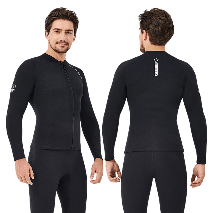 DIVE&SAIL Men'S Wetsuit 2Mm Wetsuit Separate Long-Sleeved Tops Cold-Proof Warm Large Size Surf Suit - MRSLM