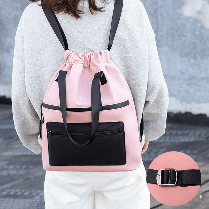 Men Women Nylon Waterproof Large Capacity Light Weight Handbag Backpack - MRSLM