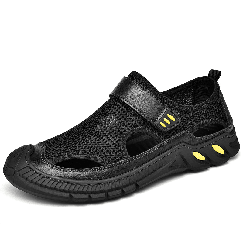 Men Mesh Casual Breathable Lightweight Closed Toe Non-Slip Soft Outdoor Sports Sandals - MRSLM