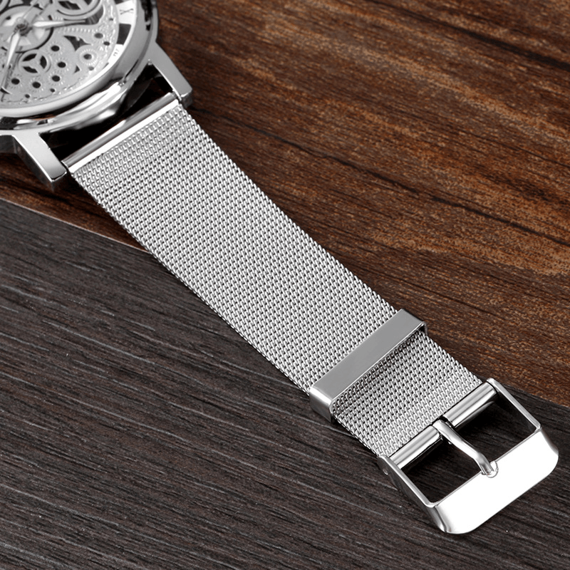 SOXY Fashion Creative Hollow Dial Stainless Steel Strap Men Quartz Watch - MRSLM
