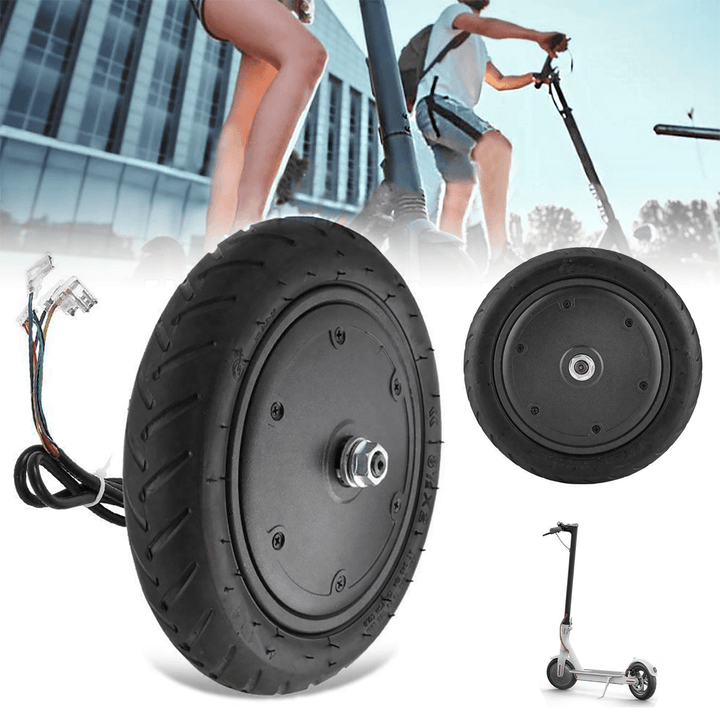 350W 9.8 Inch Scooter Motor Explosion Proof Brushless Hub Motor Wheels Tire Ideal Replacement for M365 Electric Scooter - MRSLM