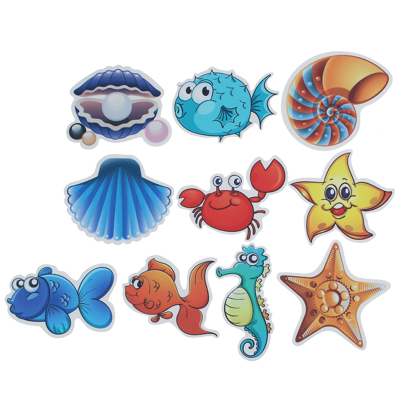 Anti-Slip Bathtub Stickers Baby Shower Waterproof Sticker Ocean Fish Non-Skid Adhesive Bathroom Decor - MRSLM
