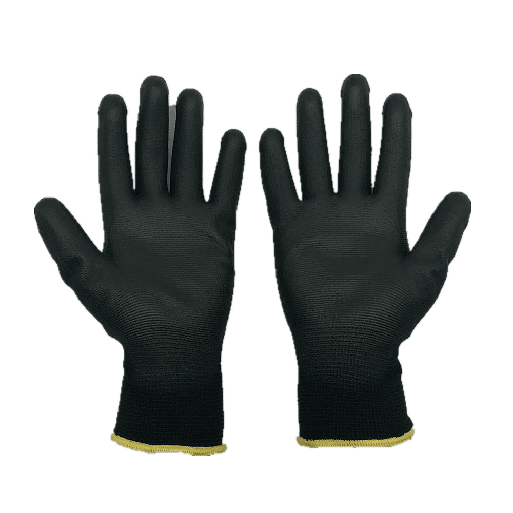 Polyester Pu Coated Palm Black Anti-Static Gloves - MRSLM