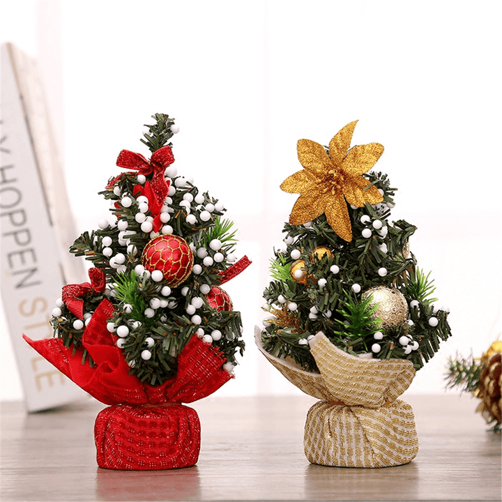20CM Mini Christmas Tree Flower Table Decor Festival Party Ornaments Xmas Gift Decorations - MRSLM