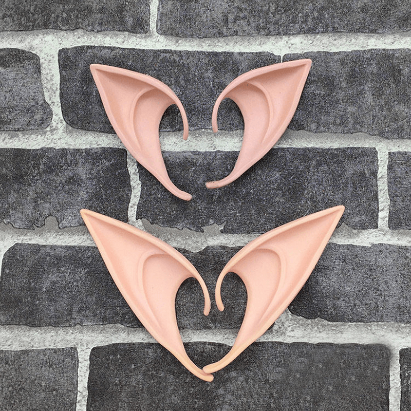 Mysterious Angel Elf Ears Fairy Cosplay Accessories LARP Halloween Party Latex Soft Pointed Prosthetic False Ears - MRSLM