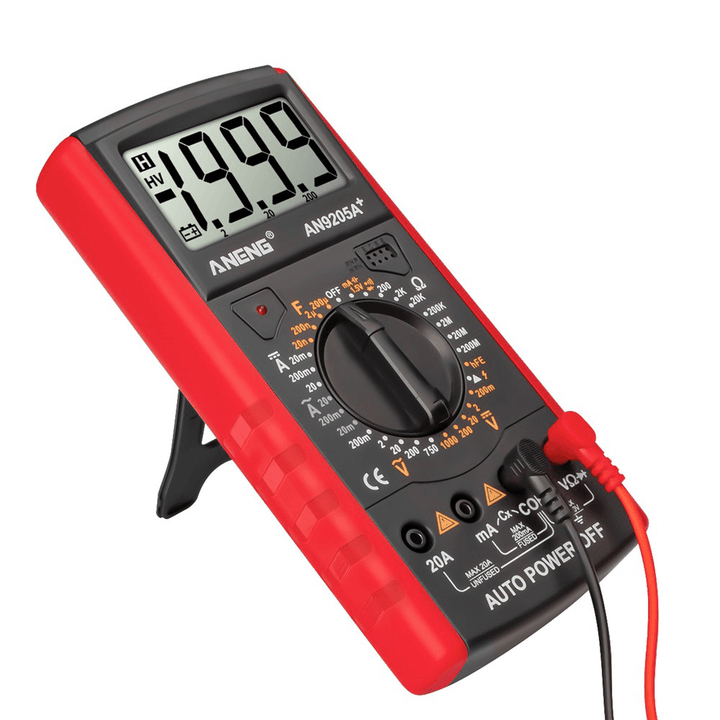 ANENG AN9205A+ Digital Multimeter Resistance Diode Continuity Tester AC/DC Voltage Current Meter Red - MRSLM