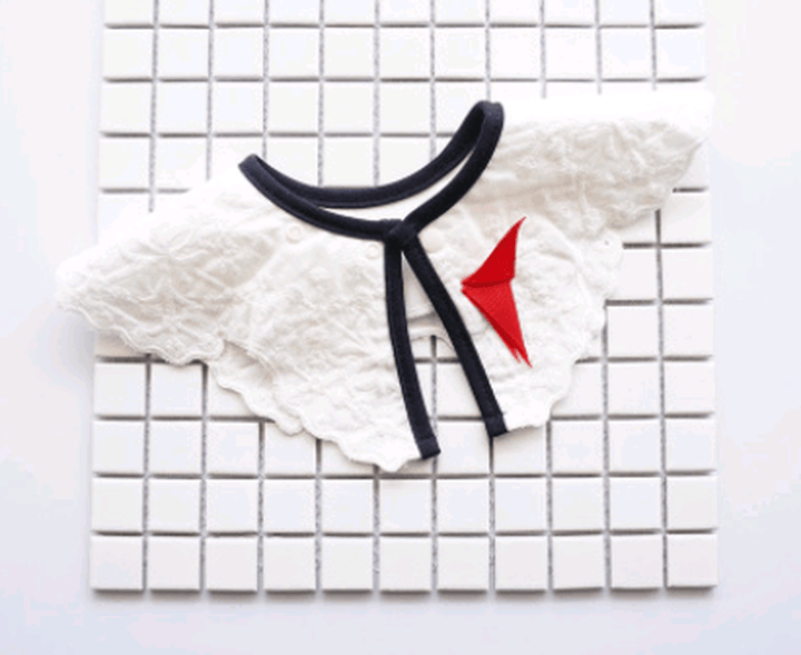 360 Degree Bibs Saliva Towel Cute Bibs Saliva Towel Red Bow Detachable Bib Fake Collar - MRSLM