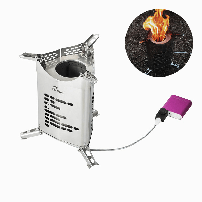 Fire-Maple USB Wood Stove with Blower Stainless Steel Burning Stoves Detachable Multipurpose Heating Stove for Camping Picnic Travel - MRSLM