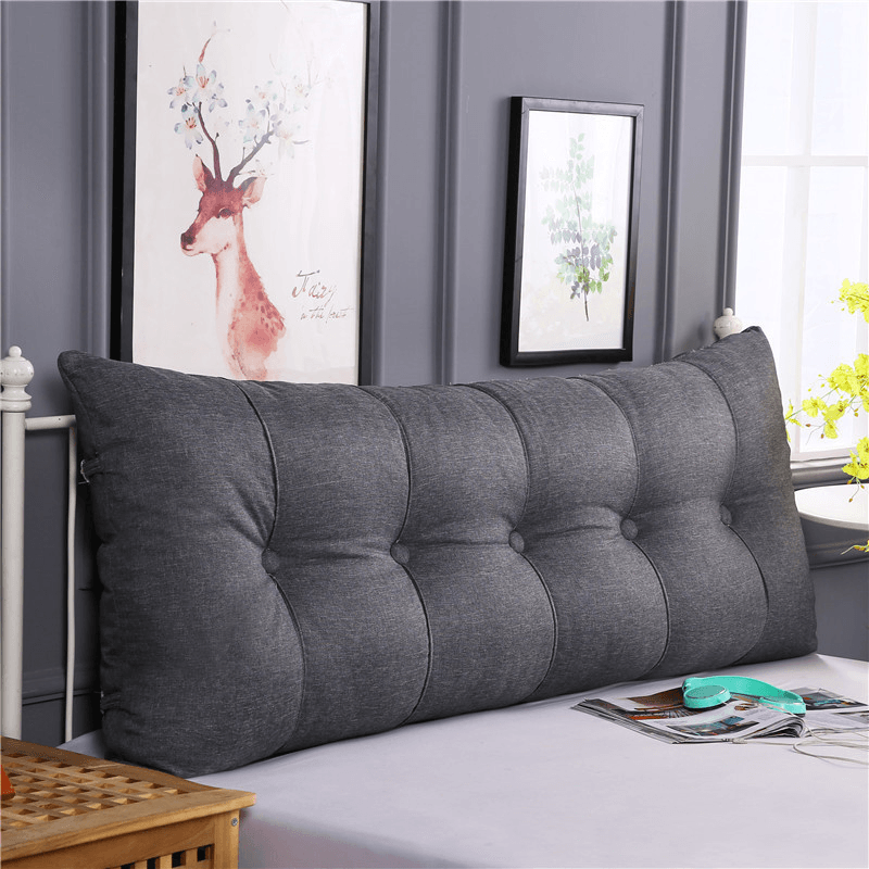 Home Soft Large Pillow Back Cushion Multifunction Long Suede Elastic Backrest for Bedside Seat Bed Sofa Decor - MRSLM