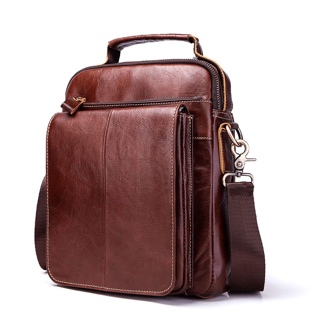 Men Genuine Leather Business Casual Vintage Bag - MRSLM