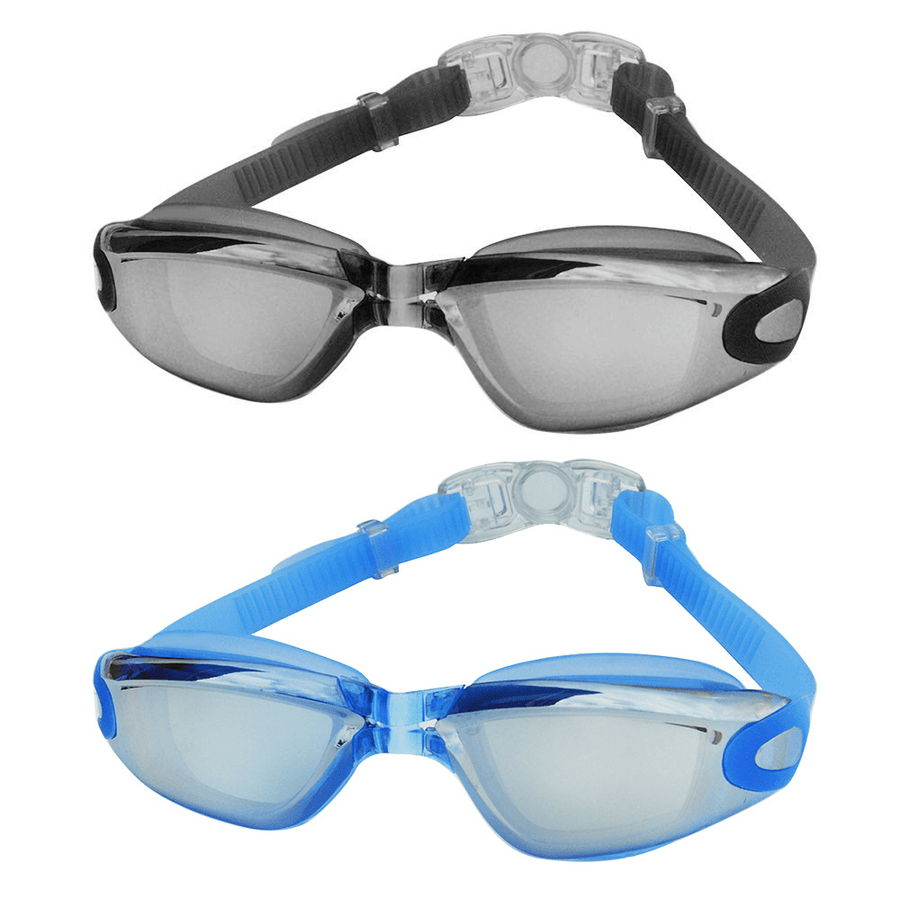 2Pair Swimming Goggles with Earplug Nose Rest Transparent Anti-Uv Anti-Fog Protection Goggles for Adult Men and Women - MRSLM