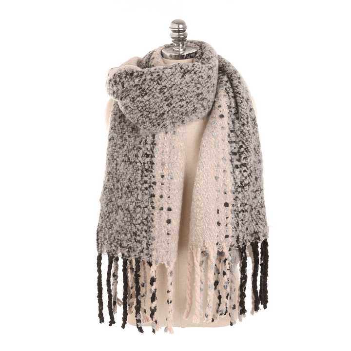 190*56 CM Women Winter Warm Vintage Artificial Cashmere Scarf with Tassel Long Shawl - MRSLM