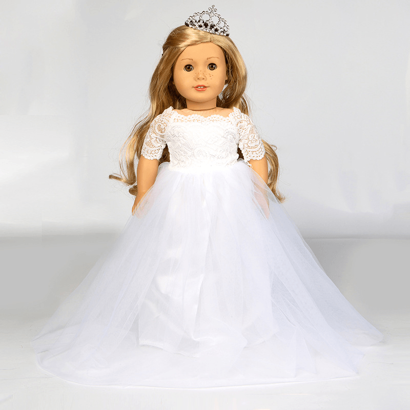 18 Inch American Girl Doll Snow White Wedding Dress Suit Suit Dress up Doll Clothes - MRSLM