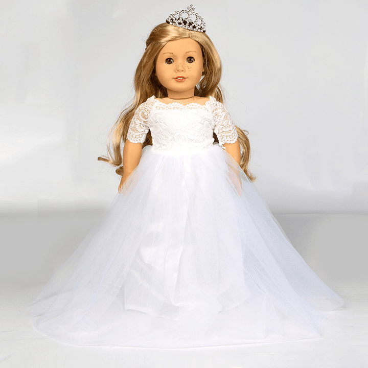 18 Inch American Girl Doll Snow White Wedding Dress Suit Suit Dress up Doll Clothes - MRSLM