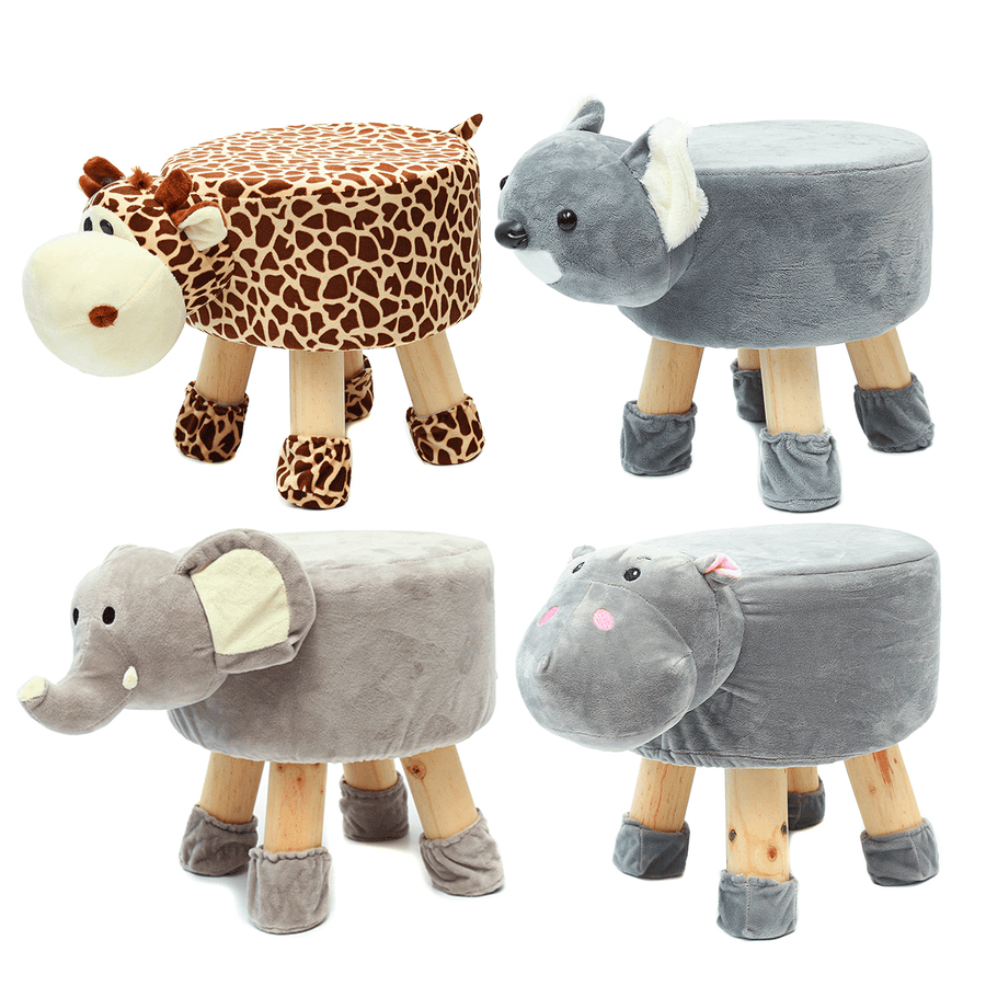 Animal Footstool Ottoman Footrest Stool Foot Rest Small Chair Seat Sofa Couch Wooden Chair for Children - MRSLM