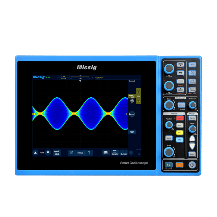 Micsig STO2202C Dual Channel Smart Digital Oscilloscope 200Mhz 2Gsa/S 280Mpts Storage Depth Handheld Oscilloscope - MRSLM