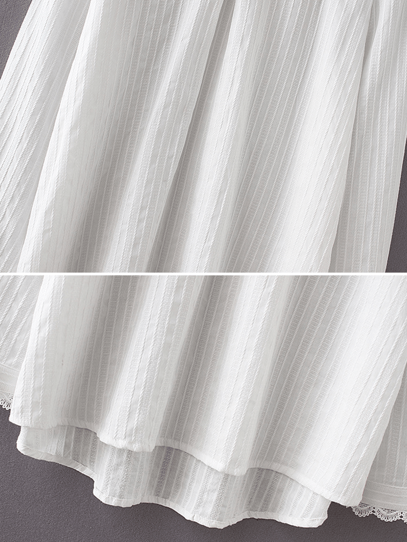Lace Patchwork Solid Color Hollow Long Sleeve Vintage Blouse - MRSLM