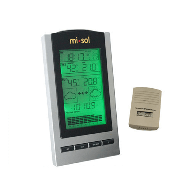 MISOL STA-WH1150 Wireless Weather Station with Outdoor Temperature Humidity Sensor LCD Display Barometer - MRSLM