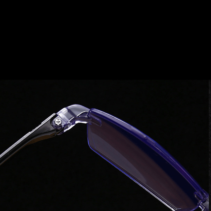 Unisex Anti-Blue Light Frameless HD Diamond Trimming Bi-Light Dual-Use Reading Glasses Presbyopic Glasses - MRSLM