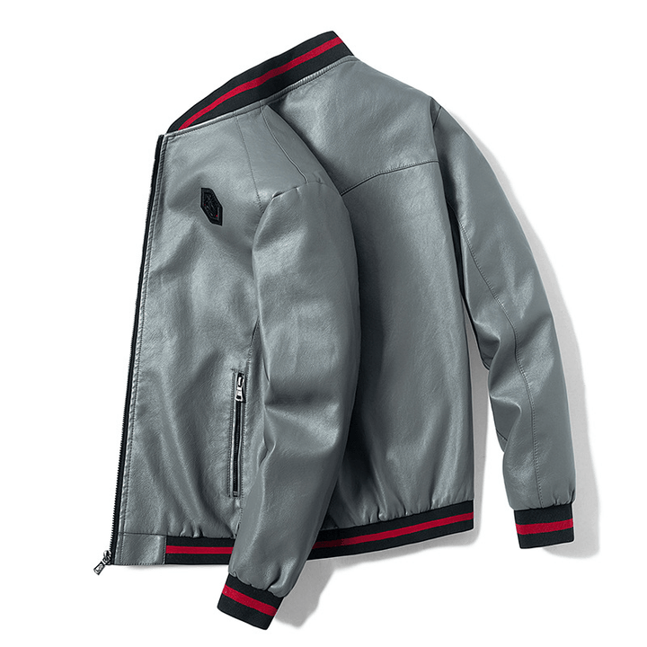 Trendy Men'S Thin Casual Leather Jacket - MRSLM