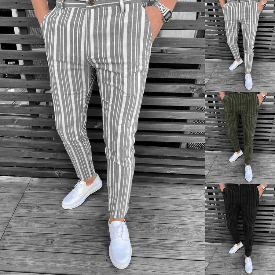 Summer New Men'S Fashion Striped Casual Pants - MRSLM