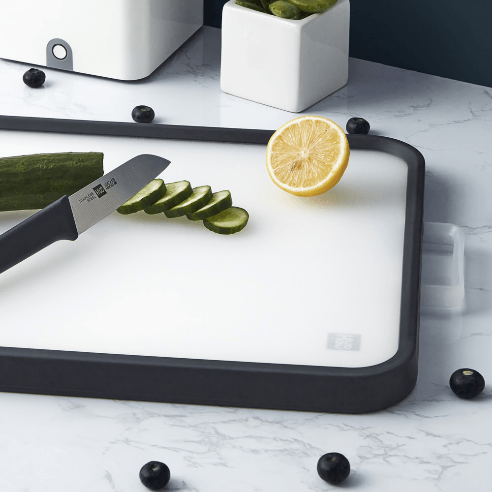 HUOHOU Cutting Board Stainless Steel PP Double-Sided Cutting Board Food Grade Material PP Surface Kitchen Cutting Board Kitchen Tool - MRSLM
