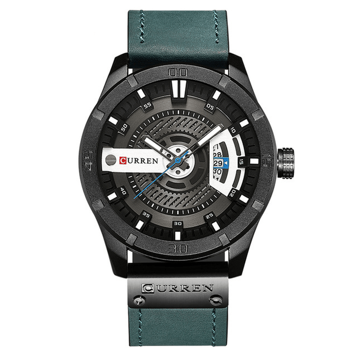 CURREN 8301 Date Display Clock Quartz Watches Business Style Leather Strap Men Wrist Watch - MRSLM