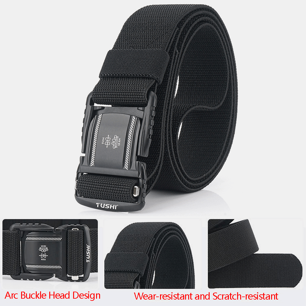 Men Nylon Braided 125Cm Magnet Quick Release Buckle Multifunctional Wear-Resistant Outdoor Military Training Tactical Belts - MRSLM
