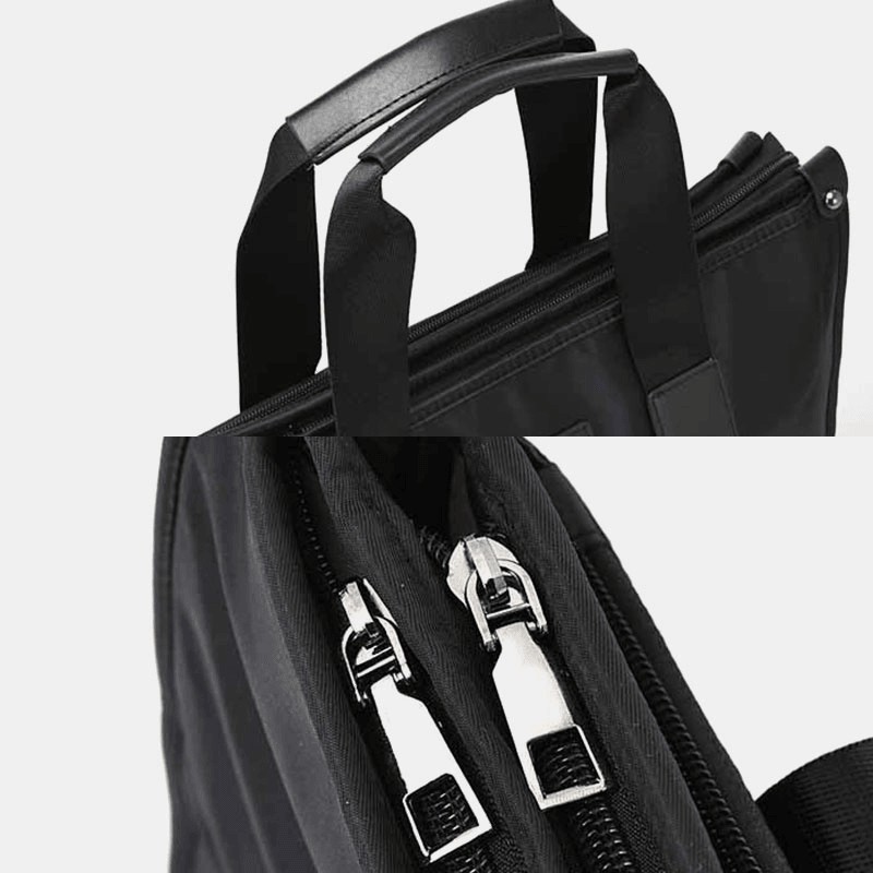 Men Nylon Waterproof 14 Inch Laptop Bag Multi-Layers Briefcases Handbag Crossbody Bag - MRSLM