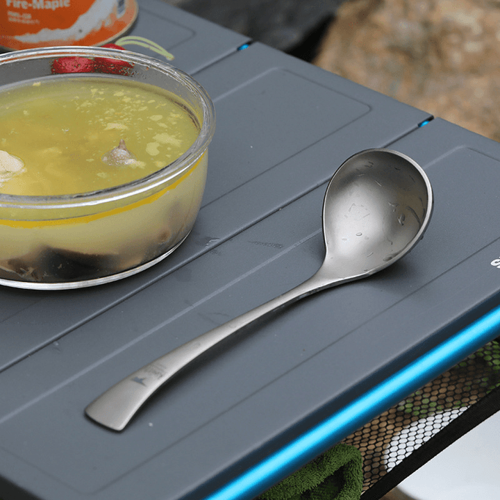 Keith Soup Spoon Large Capacity Titanium Spoon Portable Camping Travel Picnic Tableware - MRSLM