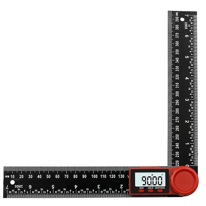2 in 1 Folding Digital LCD Angle Finder Ruler Stainless Steel Ruler 360 Degree Protractor - MRSLM