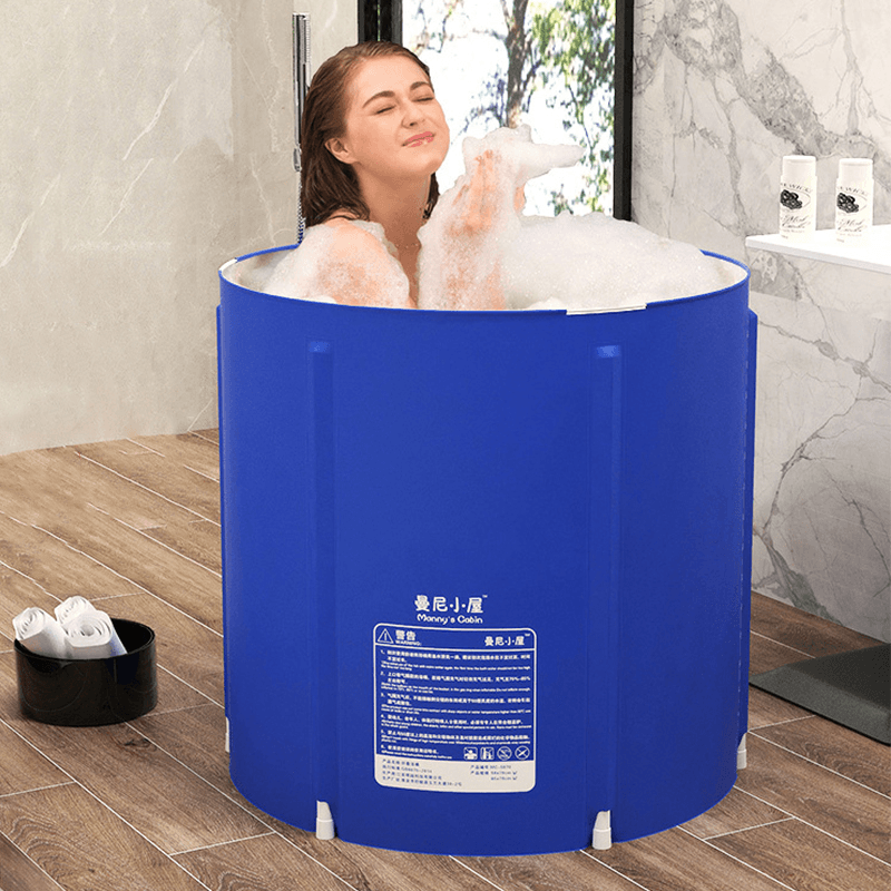Bathtub Folding Portable PVC Water Spa Tub Bath Bucket Outdoor 70X65Cm - MRSLM