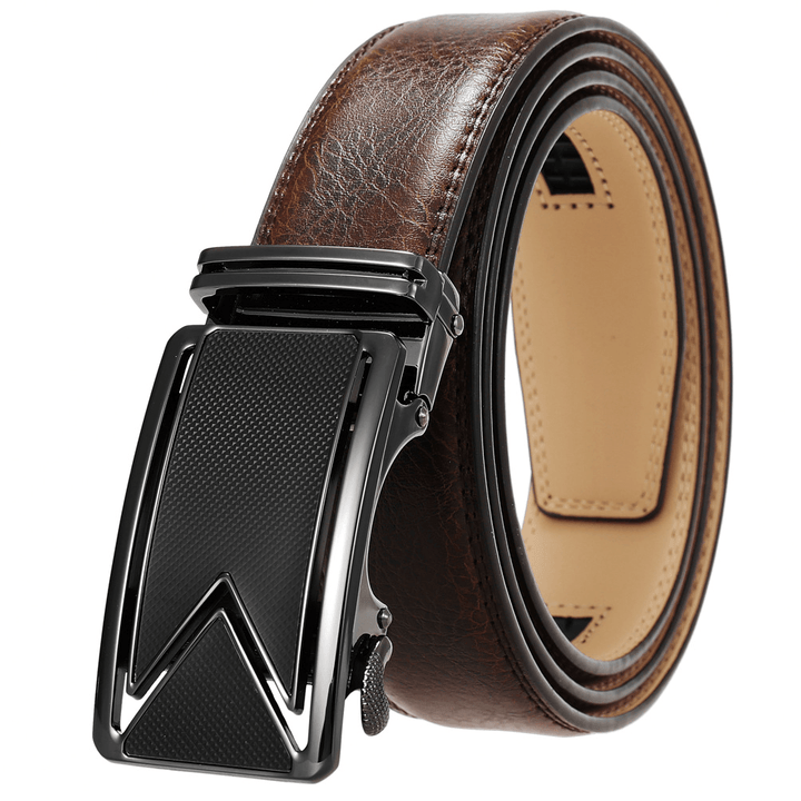 Fashion Men'S Two-Layer Cowhide Automatic Buckle Trouser Belt - MRSLM