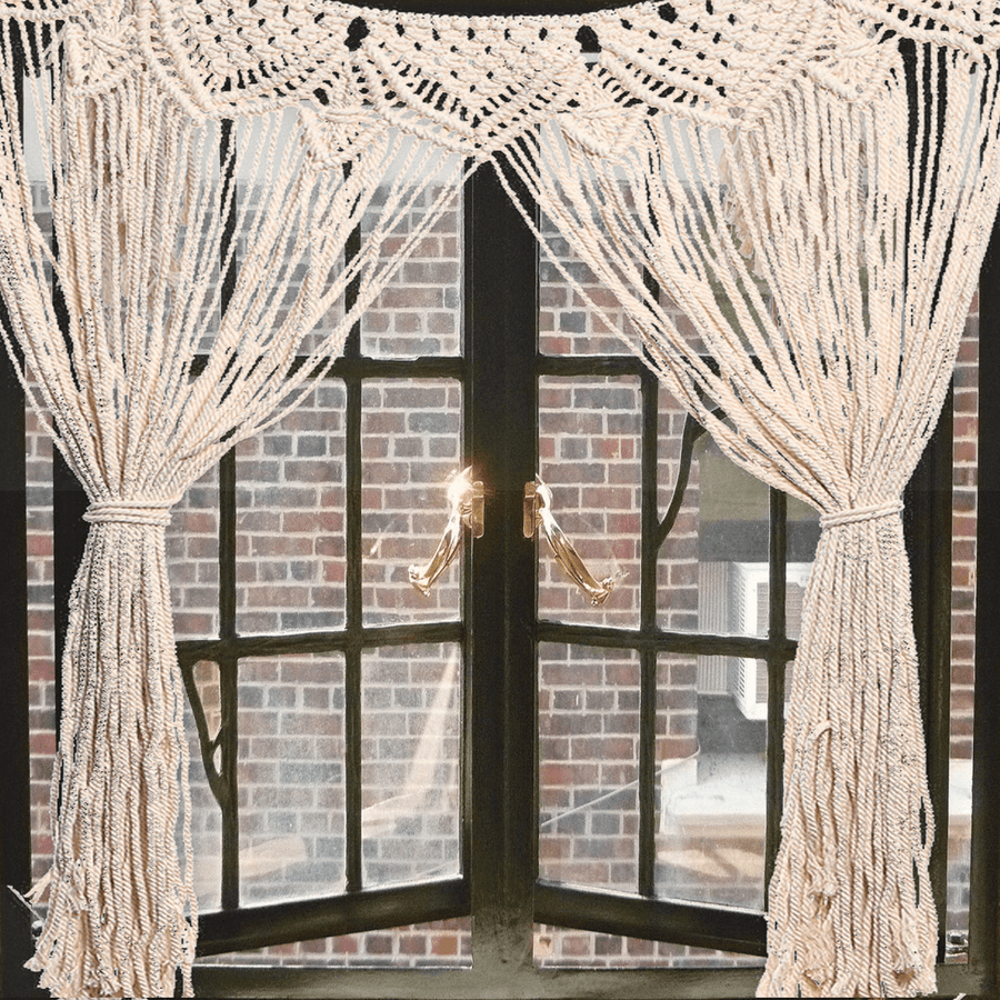 Large Macrame Wall Hanging Door Window Curtain Wedding Backdrop Tapestry Gift - MRSLM