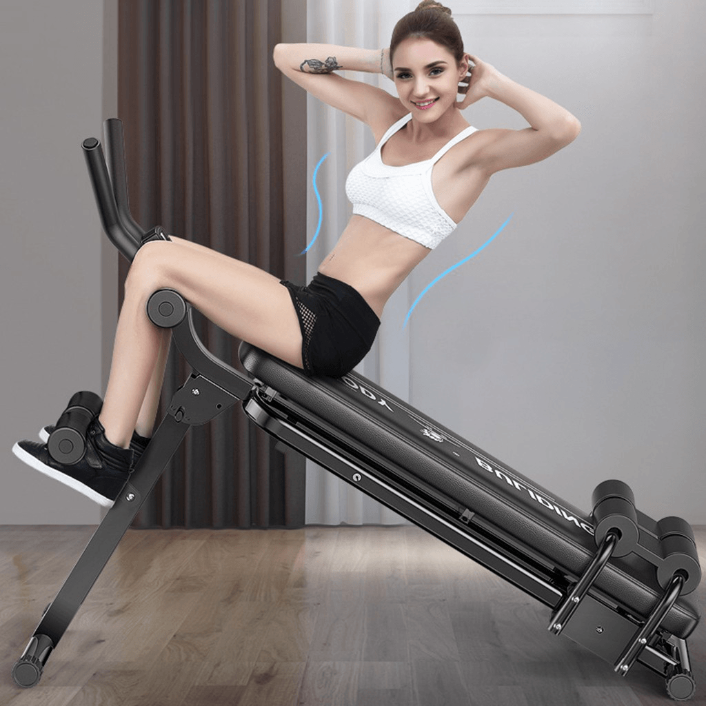 Bominfit WB6 KALOAD Foldable Multifunctional Sit up Bench Adjustable Abdominal Muscle Training Board Weightlifting Strength Fitness Home Gym Exercise Sport with Handrails - MRSLM