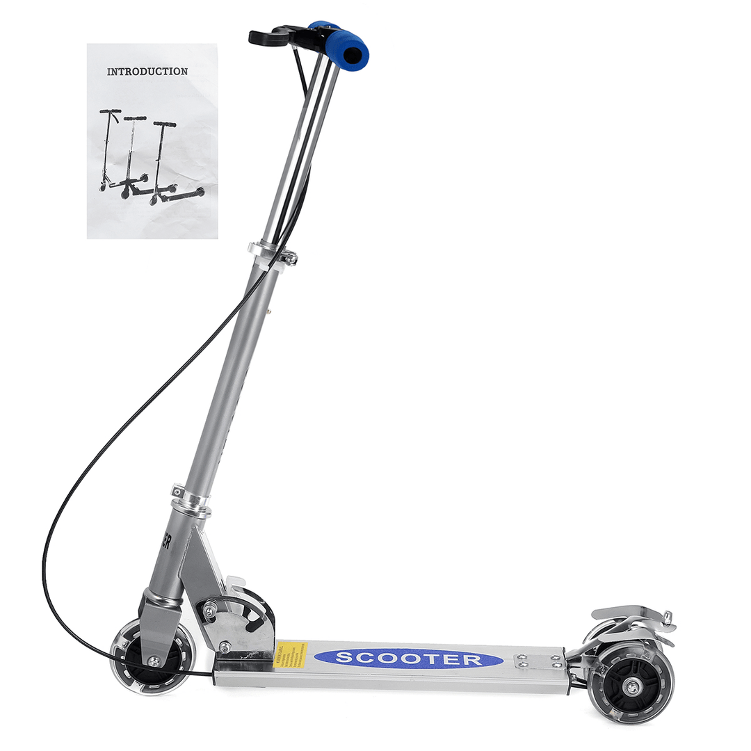 Children'S Scooter 3 Gear Adjustable High Unisex Skateboard with 3 Flashing Wheel for Boy Girls - MRSLM