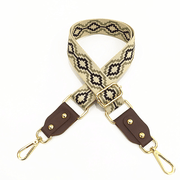 adjustable jacquard bag strap with leather, view 21 - MRSLM