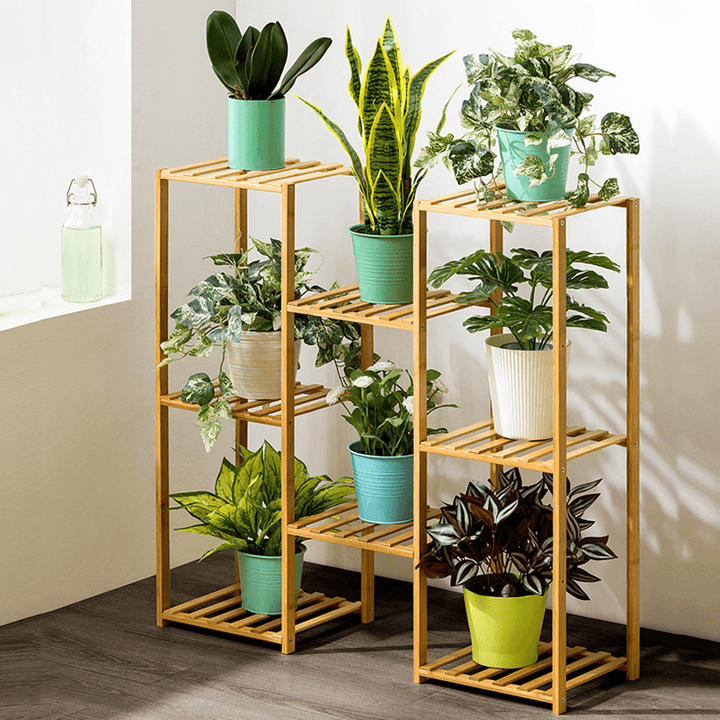 Multi-Layer Plant Shelve Floor-Standing Potted Plant Rack Thicken Batten Breathable Material for Garden Sets - MRSLM