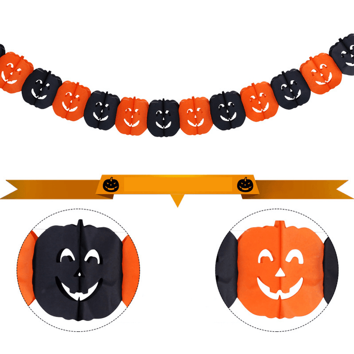 Halloween Hanging Paper Ghost Pumpkin Funny Door Hanger Foldable Fun Halloween Party Supplies - MRSLM