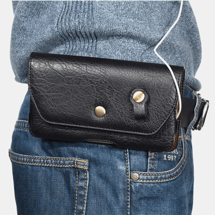 Men Back Buckle Belt Bag Phone Case Outdoor Sport Multifunction Universal Phone Bag Waist Bag - MRSLM