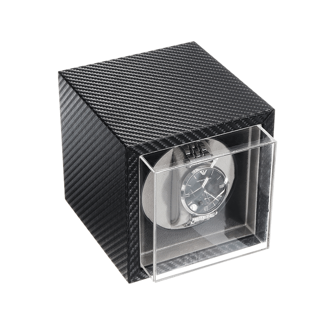 Automatic Watch Winder Case Mute Motor Carbon Fiber Watches Display Box Storage - MRSLM