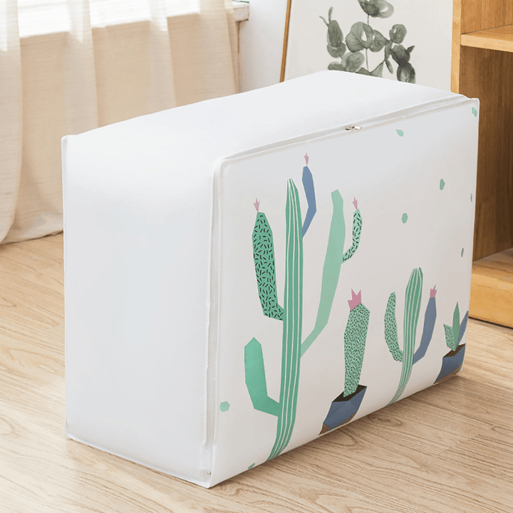 Wreath/Striped Deer/Cactus Printing Dustproof Clothes Storage Bag Travel Quilt Luggage Organizer - MRSLM