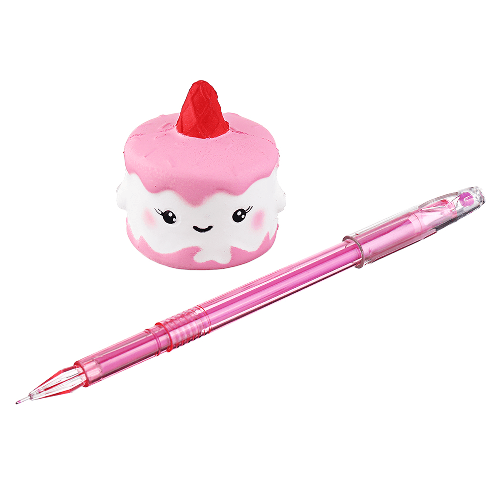 Squishy Pen Cap Panda Dinosaur Unicorn Cake Animal Slow Rising Jumbo with Pen Stress Relief Toys Student School Supplies Office Gift - MRSLM