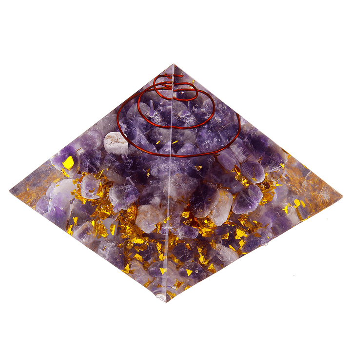 Reiki Energy Charged Large Amethyst Quarz 7 Chakra Orgone Pyramid for Crystals - MRSLM